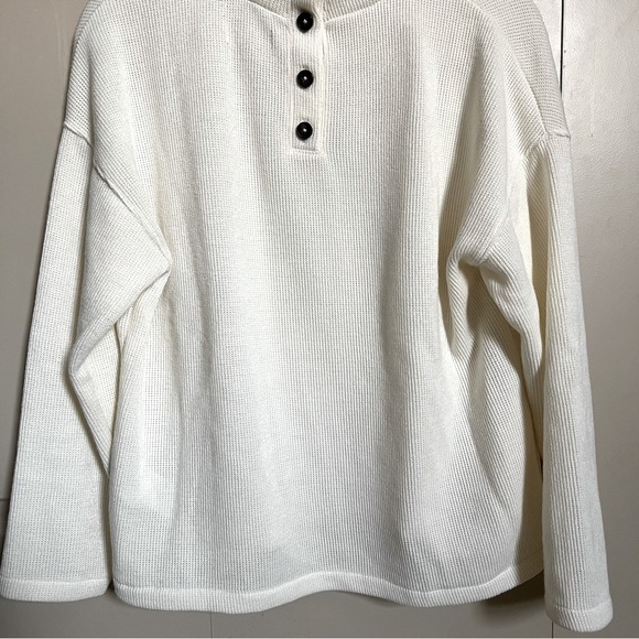 Madewell Mock Neck Button Back Top, Size M - Picture 4 of 8